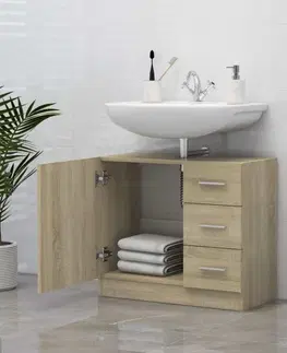 Kúpeľňové skrinky Skrinka pod umývadlo DTD Dekorhome Čierna