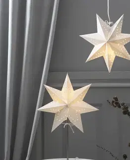Vianočné svetelné hviezdy STAR TRADING Papierová hviezda Bobo, 7-cípa v bielej Ø 34 cm