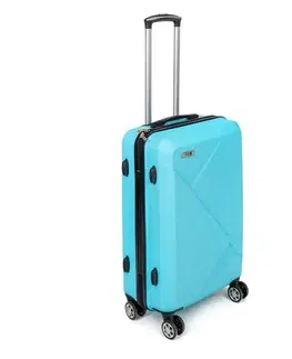 Batohy Pretty UP Cestovný škrupinový kufor ABS25 stredný, 59 x 41 x 26 cm, svetlomodrá