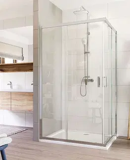 Sprchovacie kúty MEREO - Sprchovací kút, LIMA, obdĺžnik, 120x110 cm, chróm  ALU, sklo Číre CK84443K