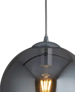 Závesné svietidlá Searchlight Závesná lampa Balls, sklená guľa/dymová/Ø 30 cm