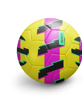 futbal Detská futbalová lopta Light Learning Ball veľkosť 5 žlto-ružová