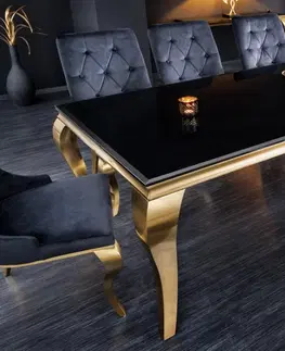 Jedálenské stoly Jedálenský stôl ZETHOS Dekorhome Zlatá