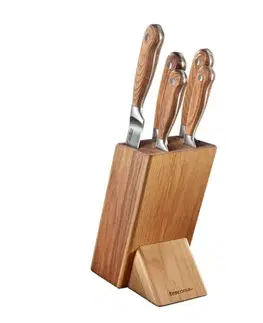 Kuchynské nože Tescoma Blok na nože FEELWOOD, s 5 nožmi