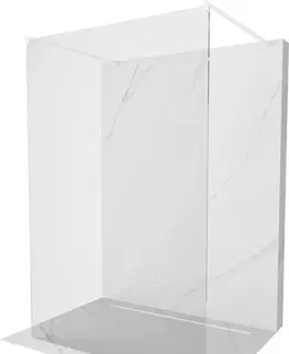 Sprchové dvere MEXEN/S - Kioto Sprchová zástena WALK-IN voľne stojaca 150 x 200, transparent 8 mm, biela 800-150-002-20-00