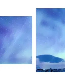 Obrazy prírody a krajiny 5-dielny obraz severské polárne svetlo