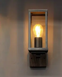 Vonkajšie nástenné svietidlá Eco-Light Vonkajšie svietidlo Karo, stojacie, drevený dekór