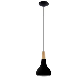 Svietidlá Eglo Eglo 900161 - Luster na lanku SABINAR 1xE27/40W/230V pr. 18 cm čierna 