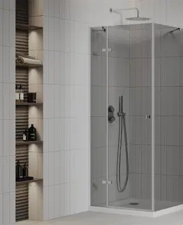 Vane MEXEN/S - Roma sprchovací kút 70x70, grafit, chróm + biela vanička so sifónom 854-070-070-01-40-4010