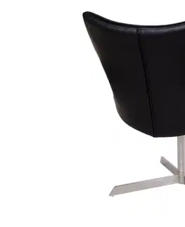 Stoličky Norddan 20536 Dizajnová stolička Khloe, čierna koženka
