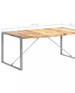 Jedálenské stoly Jedálenský stôl hnedá / sivá Dekorhome 160x80x75 cm