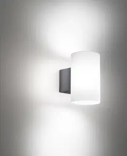 Vonkajšie nástenné svietidlá Ailati Vonkajšie nástenné svietidlo LED Bianca v tmavosivej farbe