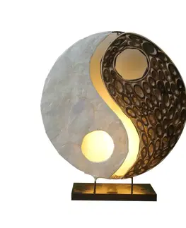 Stolové lampy Woru Stolná lampa Ying Yang z prírodných materiálov, 30 cm
