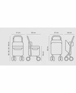 Nákupné tašky a košíky Carlett Senior Comfort nákupná taška na kolieskach, brzda, sedák, svetlosivá, 29L