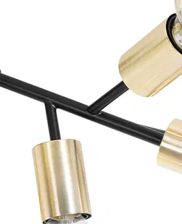 Stropne svietidla Dizajnové stropné svietidlo čierne so zlatým 12-svetlom - Juul