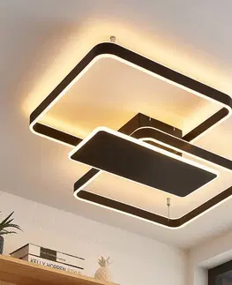 Stropné svietidlá Lucande Lucande Kadira stropné LED svetlo, 80 cm, čierna