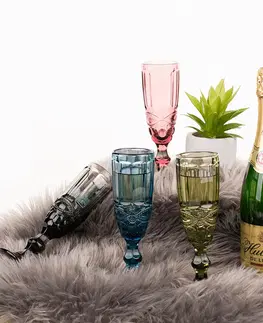 Poháre Poháre na šampanské, set 4 ks, 150 ml, farebné vintage, SAVOY TYP 4