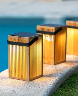 Solárne lampy Newgarden Newgarden Okinawa LED stolová lampa solárna bambus