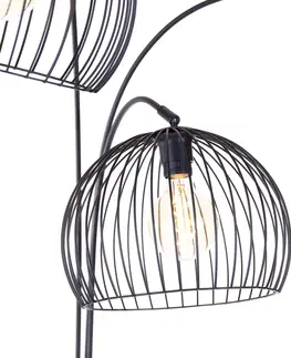 Zavesne lampy Moderne vloerlamp zwart 3-lichts - Koopa
