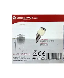Svietidlá Lampenwelt Lampenwelt - LED Vonkajšia nástenná lampa LED/10W/230V IP44 