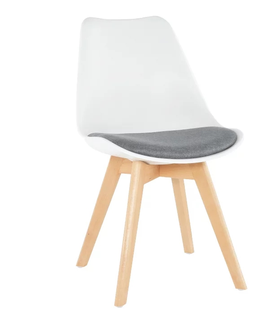 Jedálenské stoličky KONDELA Damara jedálenská stolička biela / sivá / buk
