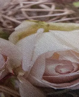 Obrazy kvetov Obraz slávnostná kvetinová kompozícia ruží