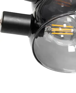 Stojace lampy Dizajnové stojacie svietidlo čierne s dymovým sklom 5-svetlo - Sixties Marmo
