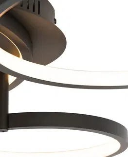 Stropne svietidla Inteligentné stropné svietidlo čierne 3-svetlá s diaľkovým ovládaním - Rondas