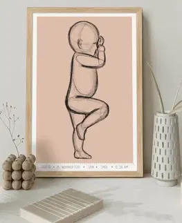 Obrazy do detskej izby Obraz k narodeniu bábätka v skutočnej veľkosti - 60x40cm