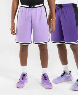 nohavice Basketbalové šortky SH500 obojstranné unisex fialové