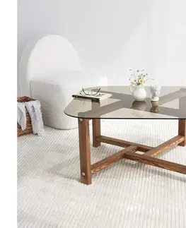 Konferenčné stoly  Konferenčný stolík ZEN 40x80 cm borovica/číra 