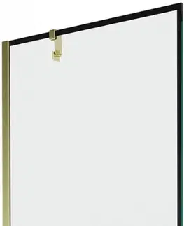 Sprchové dvere MEXEN/S - Next vaňová zástena FIX 80 x 150 cm, čierna dekor, zlatá 895-080-000-00-70-50
