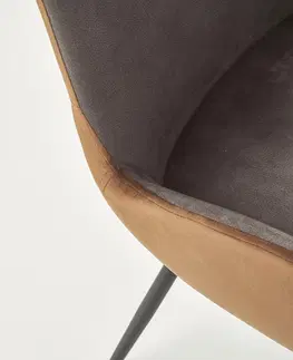 Jedálenské stoličky HALMAR K392 jedálenské kreslo tmavosivá / hnedá / čierna