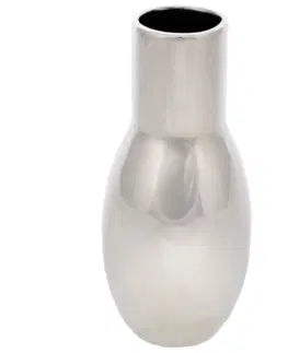 Vázy keramické Keramická váza Belly, 9 x 21 x 9 cm, strieborná