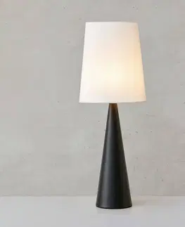 Stolové lampy Markslöjd Stolová lampa Conus s bielym tienidlom, čierna