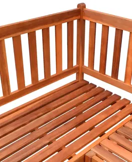 Záhradné lavice Rohová záhradná lavica akácie / látka Dekorhome Zelená