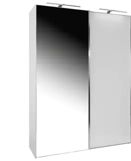 Šatníkové skrine s posuvnými dverami Šatníková skriňa so zrkadlom Sonate Rom, 200x222 Cm, Biela
