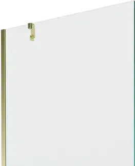 Sprchové dvere MEXEN/S - Next vaňová zástena FIX 90x150 cm, transparent, zlatá 895-090-000-00-00-50