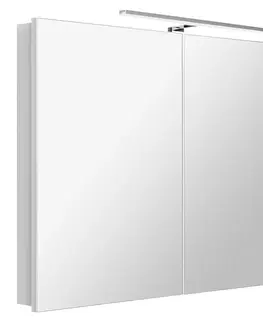 Kúpeľňový nábytok SAPHO - GRETA galérka s LED osvetlením, 101x70x14cm, biela matná GT100-0031