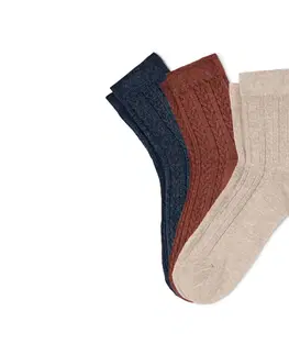 Socks Ponožky s vrkočovým vzorom, 3 páry