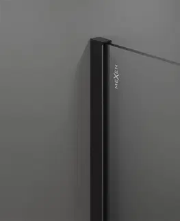 Sprchové dvere MEXEN/S - Kioto Sprchová zástena WALK-IN zaoblená 80 x 200, transparent 8 mm, čierna 800-080-101-70-06