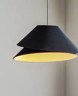 Závesné svietidlá Duolla Textilná závesná lampa Coco, čierna