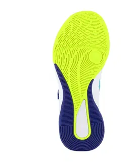 detské tenisky Detská volejbalová obuv VS100 Confort so suchým zipsom bielo-modro-zelená