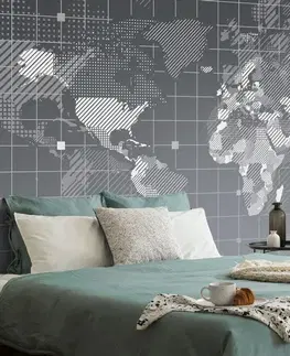 Tapety mapy Tapeta šrafovaná mapa sveta
