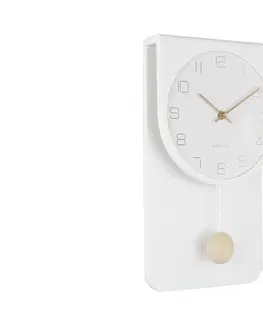 Hodiny Nástenné kyvadlové hodiny Karlsson KA5779, biela 39cm