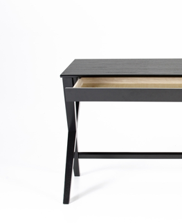 Písacie stoly Dkton Dizajnový písací stôl Naroa 120 cm, čierny