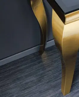 Konferenčné stolíky LuxD Dizajnová konzola Rococo 140 cm čierna / zlatá