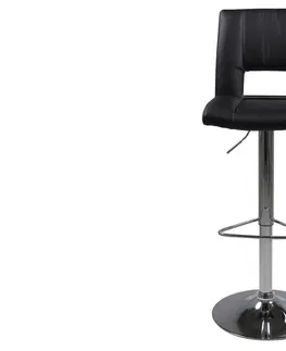 Barové stoličky Dkton Dizajnová barová stolička Almonzo, čierna / chrómová