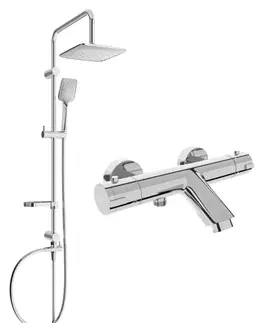 Sprchy a sprchové panely MEXEN/S - Sven sprchový stĺp vrátane vaňovej termostatickej batérie Kai, chróm 77300262-00