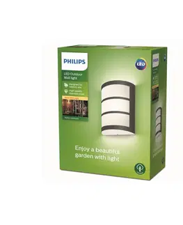 Vonkajšie nástenné svietidlá Philips Philips Python LED svietidlo antracitová 2 700 K